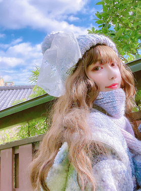 原创风手作新品马卡龙彩虹围巾