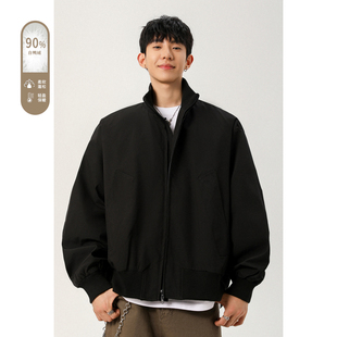 啄木鸟大码白鸭绒立领羽绒服男轻薄款冲锋羽绒衣美式短款工装外套