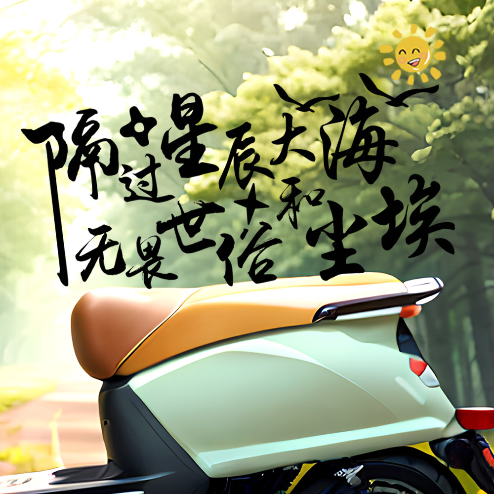 隔过星辰大海无畏世俗和尘埃电动车摩托车情感个性创意文字防水贴