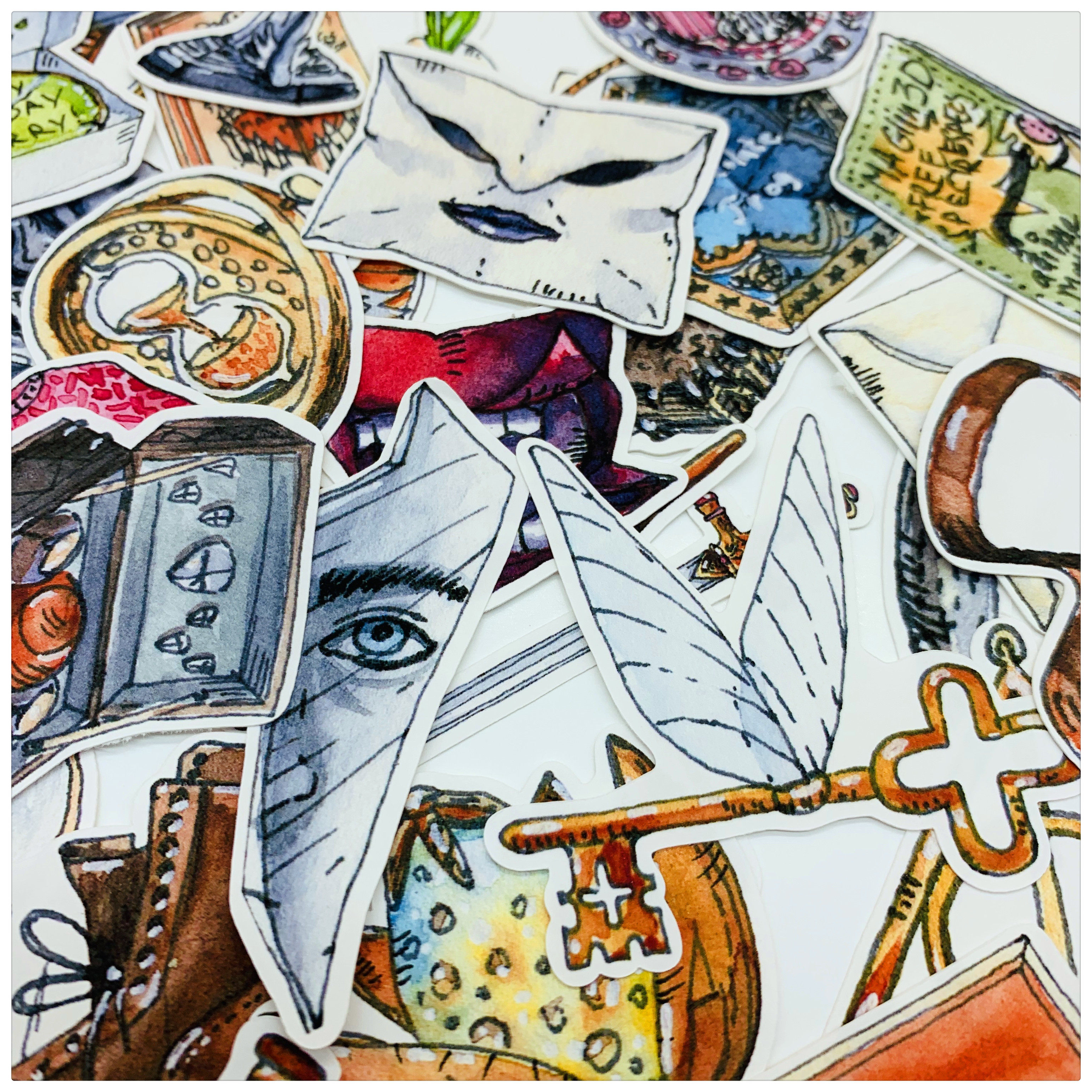 手帐贴纸包 魔法学院主题 水晶药瓶 复古魔法 手账装饰25元包邮