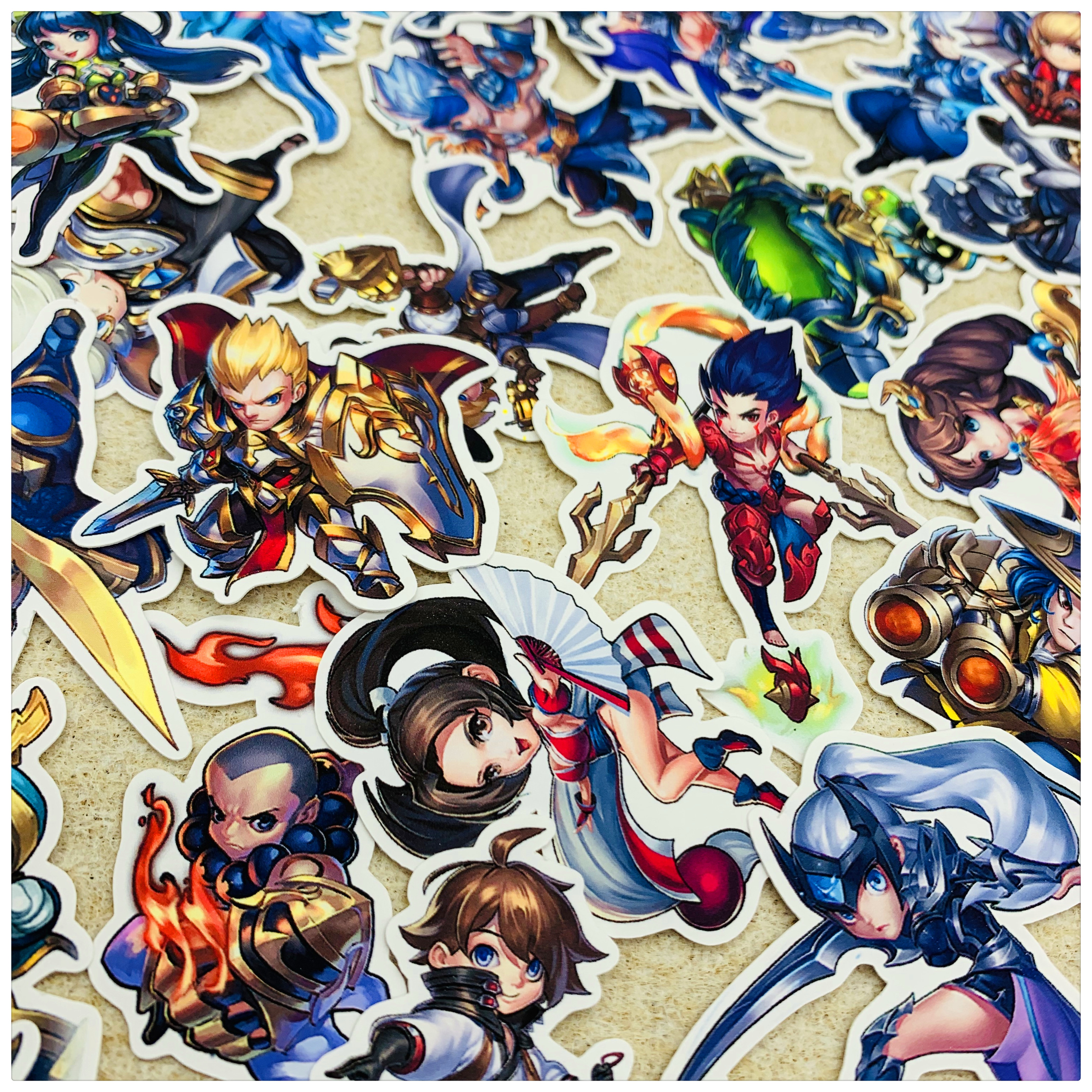 手帐贴纸 q版 卡通人物 王者荣耀 63枚 亚瑟后裔妲己哪吒甄姬手账