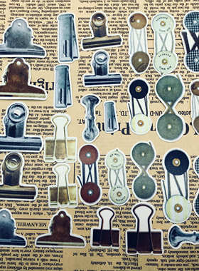 复古日系百搭仓敷风 tn手帐贴纸 夹子封蜡 和纸不干胶装饰 52枚