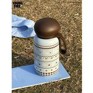 YOUNGFIRE费尔岛兔兔大容量提手保温杯女316不锈钢学生便携水杯子