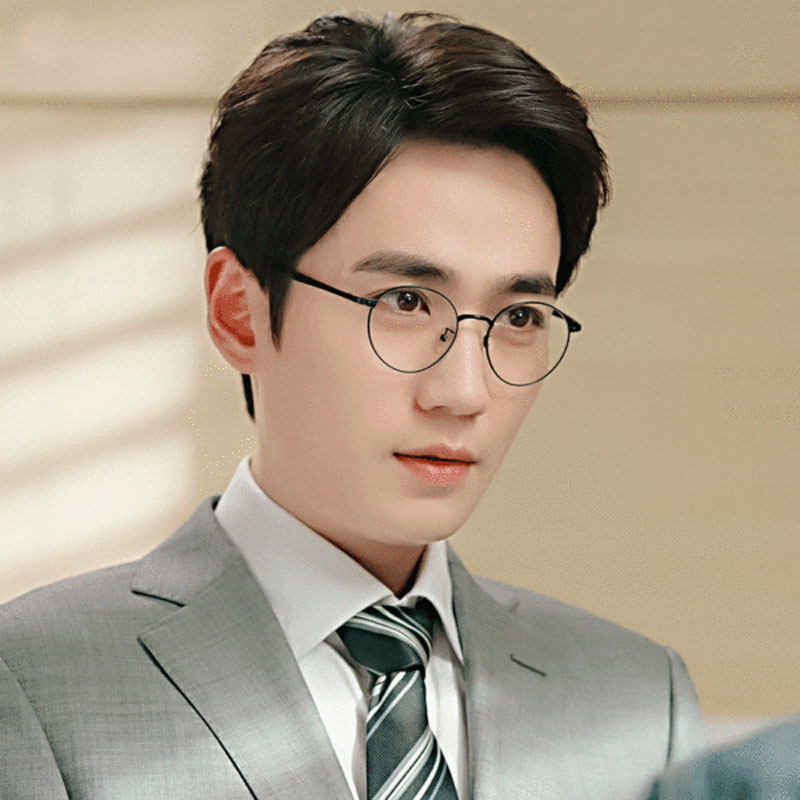 朱一龙同款眼镜近视镜配近视男网红复古纯钛眼镜框女有度数圆脸圆