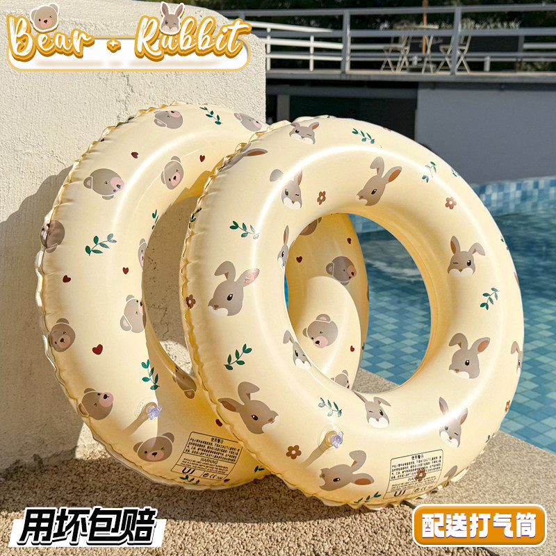 Vòng bơi trẻ em dày phao cứu sinh chống rollover bé trai và bé gái mới bắt đầu hoạt hình cho bé bơm hơi nách vòng phao túi phao boi in english