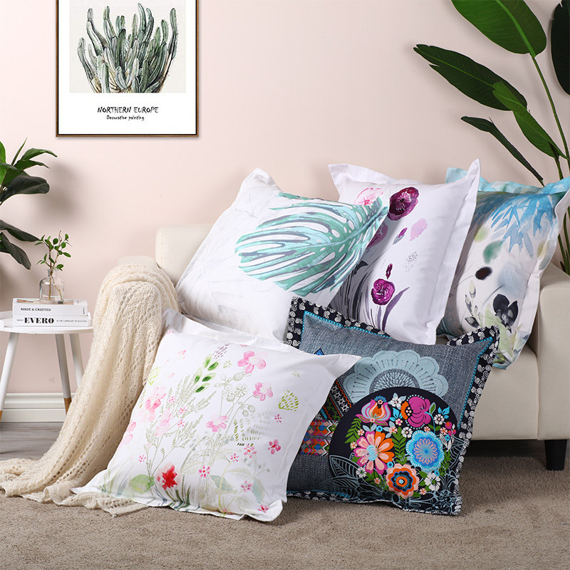 喜屋(sherwood)全棉帆布方形靠垫客厅沙发办公室午睡护颈椎靠垫