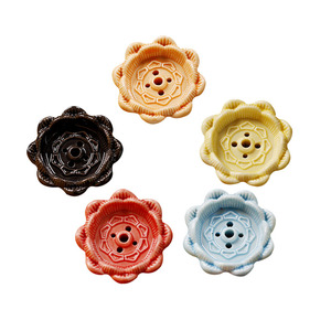 陶瓷香盘莲花香插熏香炉迷你线香插塔香座多色可选方便携带小香插