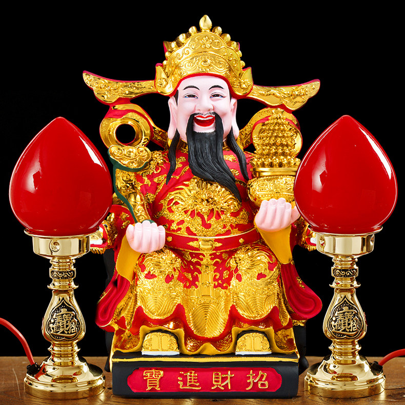 包邮送led灯泡台湾招财进宝波灯佛堂供佛灯铜电烛灯关公财神灯