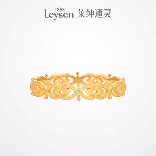 莱绅通灵珠宝传世金黄金戒指