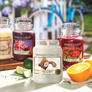 YankeeCandle扬基蜡烛黑樱桃柔软梦乡精油香薰室内持久礼物香氛