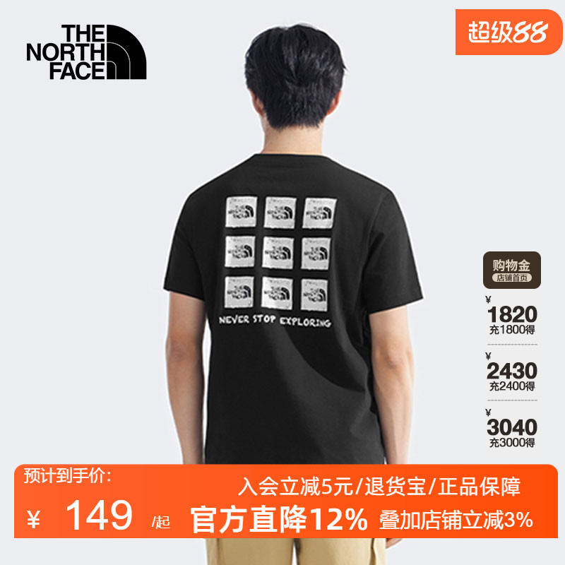 TheNorthFace北面情侣款纯棉短袖T恤户外透气新款25春夏男女8EY8