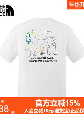 TheNorthFace北面男女款小熊短袖T恤户外运动25春夏棉质透气8DBV