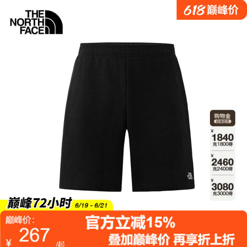 TheNorthFace北面男纯棉宽松针织短裤户外休闲透气26夏季新款88GD