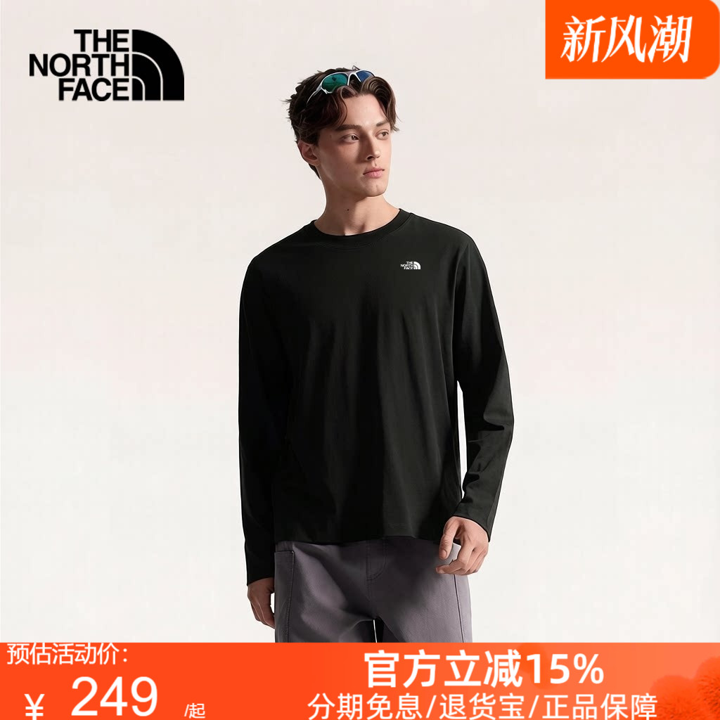 北面长袖男女T恤纯棉运动上衣休闲户外透气新款TheNorthFace|8KQ3图片