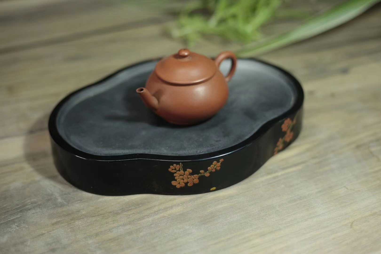 预售款 秦砖大漆晕金工艺,海棠壶承|梅意茶海茶具手工包邮热销