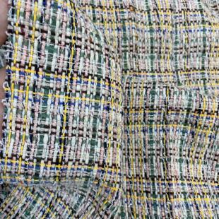 小香风布料 C家同款 彩色 羊毛手工编织编织粗花呢服装面料