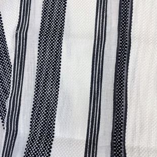 小香风布料 夏季薄款 黑白条纹 手工编织编织粗花呢服装面料