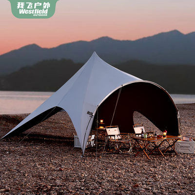 我飞云巅涂银天幕帐篷户外秋冬露营穹顶蝶形大号防晒防雨遮阳棚