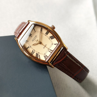 聚利时时尚 复古男表女手表防水石英腕表 罗马酒桶表盘情侣表皮带款