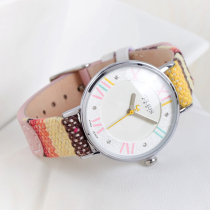 Poly new Bohemian woven fabric splicing belt with diamond and frosted dial quartz women's Watch