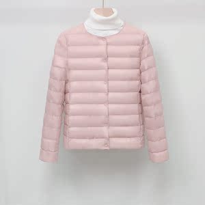 轻薄圆领羽绒服女保暖内胆短款2024秋冬无领打底内搭轻便大码外套