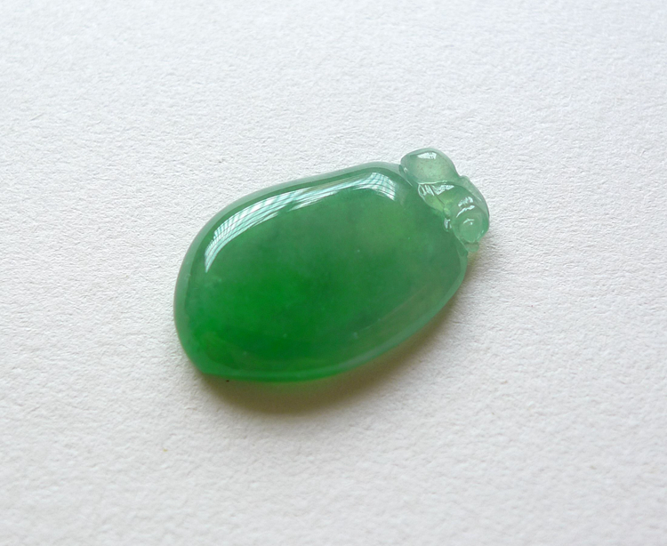 冰润飘绿福瓜0824 阳吉翡翠缅甸a货揭阳工天然翡翠招财绿瓜吊坠料