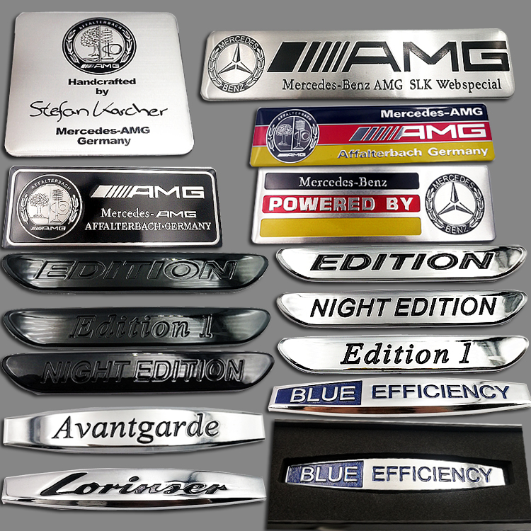 奔驰发动机盖标苹果树签名标志贴AMG翼叶子板内外装饰牌CES级车标