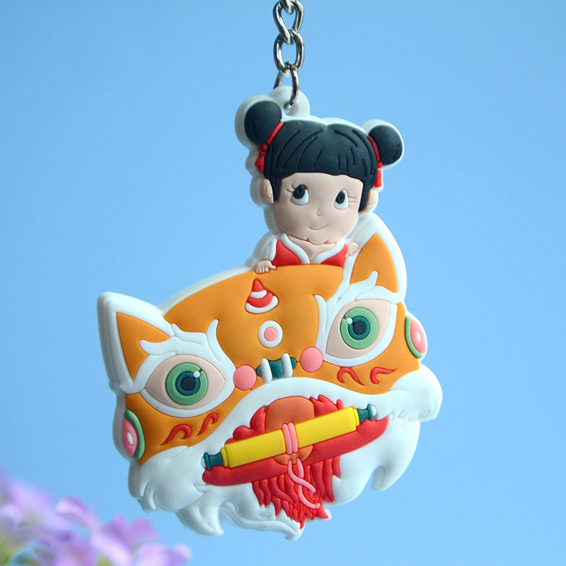 创意可爱舞狮磁性冰箱贴钥匙扣挂件醒狮中国风礼品礼物送男女朋友