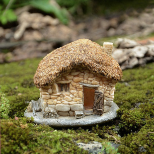 建筑树脂盆景家居装 创意迷你小房子摆件微景观中式 饰品送生日礼物