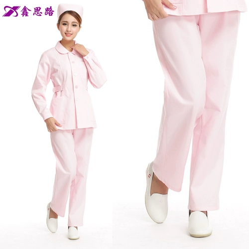 鑫思路 Униформа медсестры, белые тонкие зимние синие штаны подходит для мужчин и женщин, эластичная талия, большой размер
