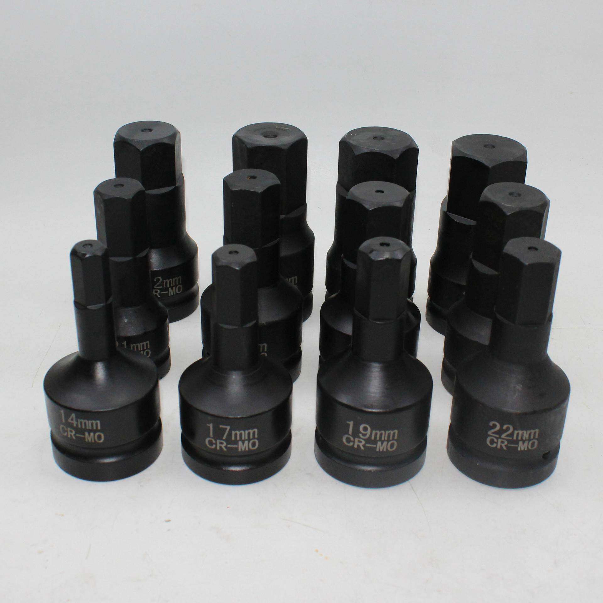 1寸孔内六角扳手H套筒内六方批头气动风炮旋具外六角25mm风炮套筒