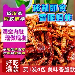 鲜香嫩脆 蚂蚱油炸即食新鲜蝗虫昆虫子美食 鲜炸款 香酥蚂蚱4包