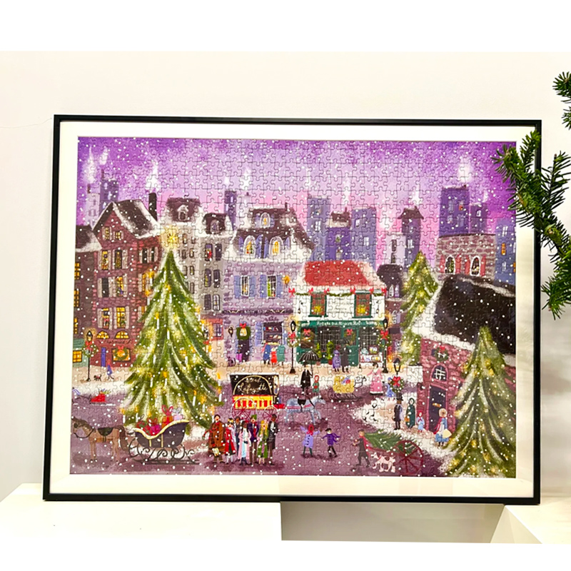 拼图裱框galison圣诞广场画框框架挂墙装裱1000片68.6*50.8拼图框