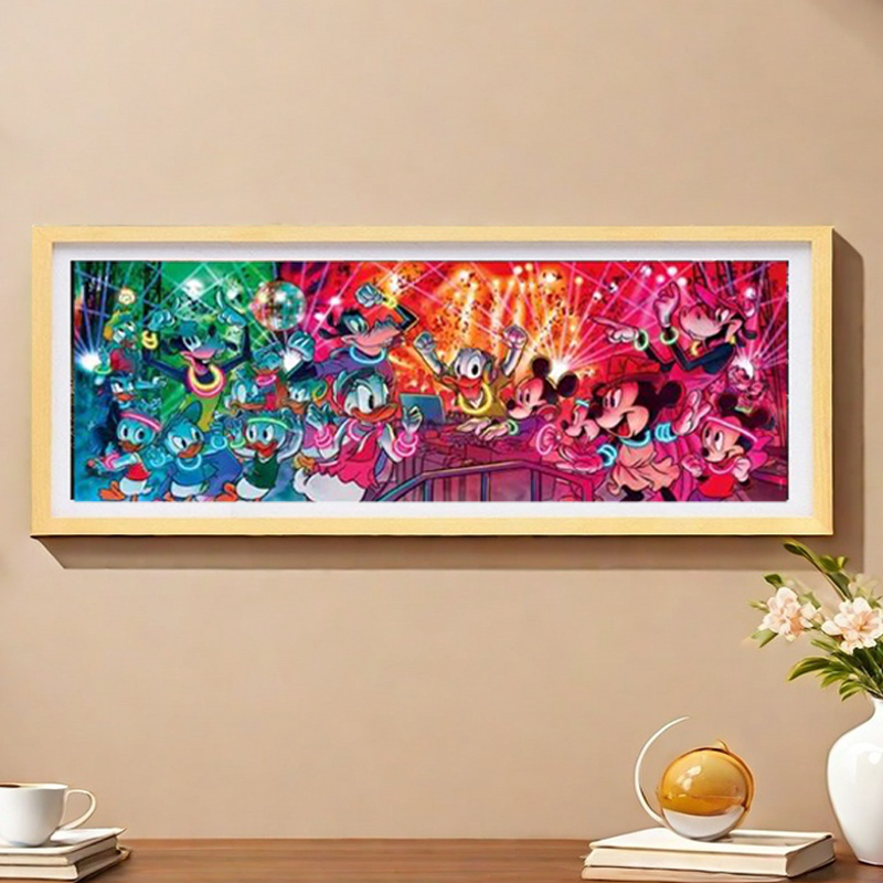 迪士尼拼图1000片配套拼图框98*33挂墙705075实木相框拼图裱框