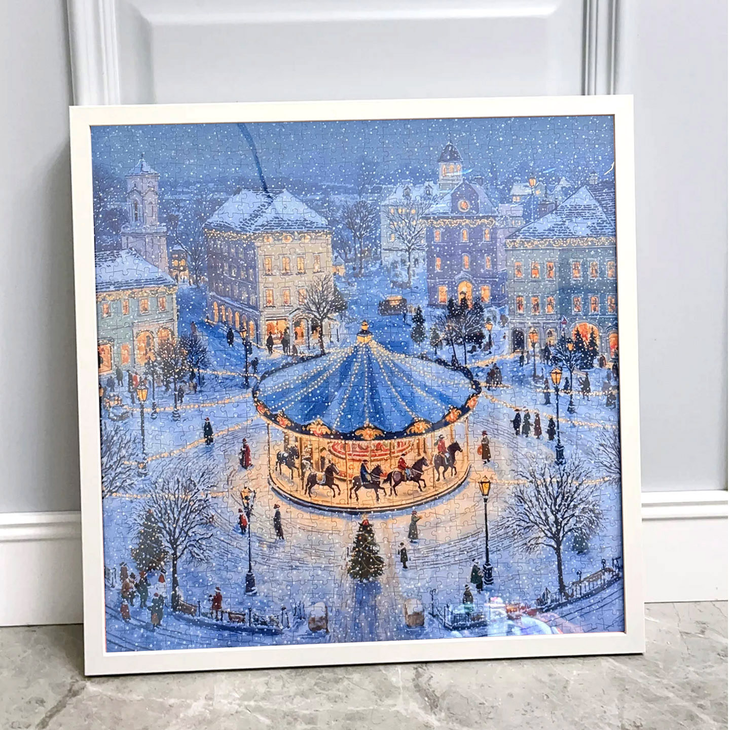 冰雪之歌拼图框45*45实木画框500片35*35铝合金框65*65拼图裱框