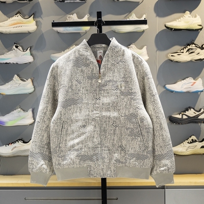 李宁拉链男子短款棉夹克