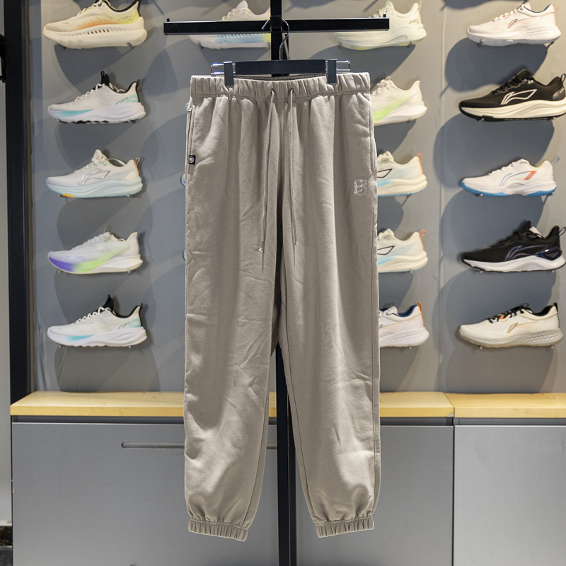 李宁束脚男子加绒保暖卫裤