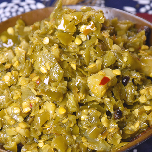 遵义凤冈特产农家纯手工自制新鲜青剁椒青辣椒青米椒香辣下饭酱