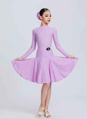 拉丁舞服女童比赛规定服2025新款少儿国际标准专业考级分体赛服装