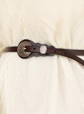 BluebluesSky复古美式民族风真皮腰带旅游拍照装饰设计感腰封