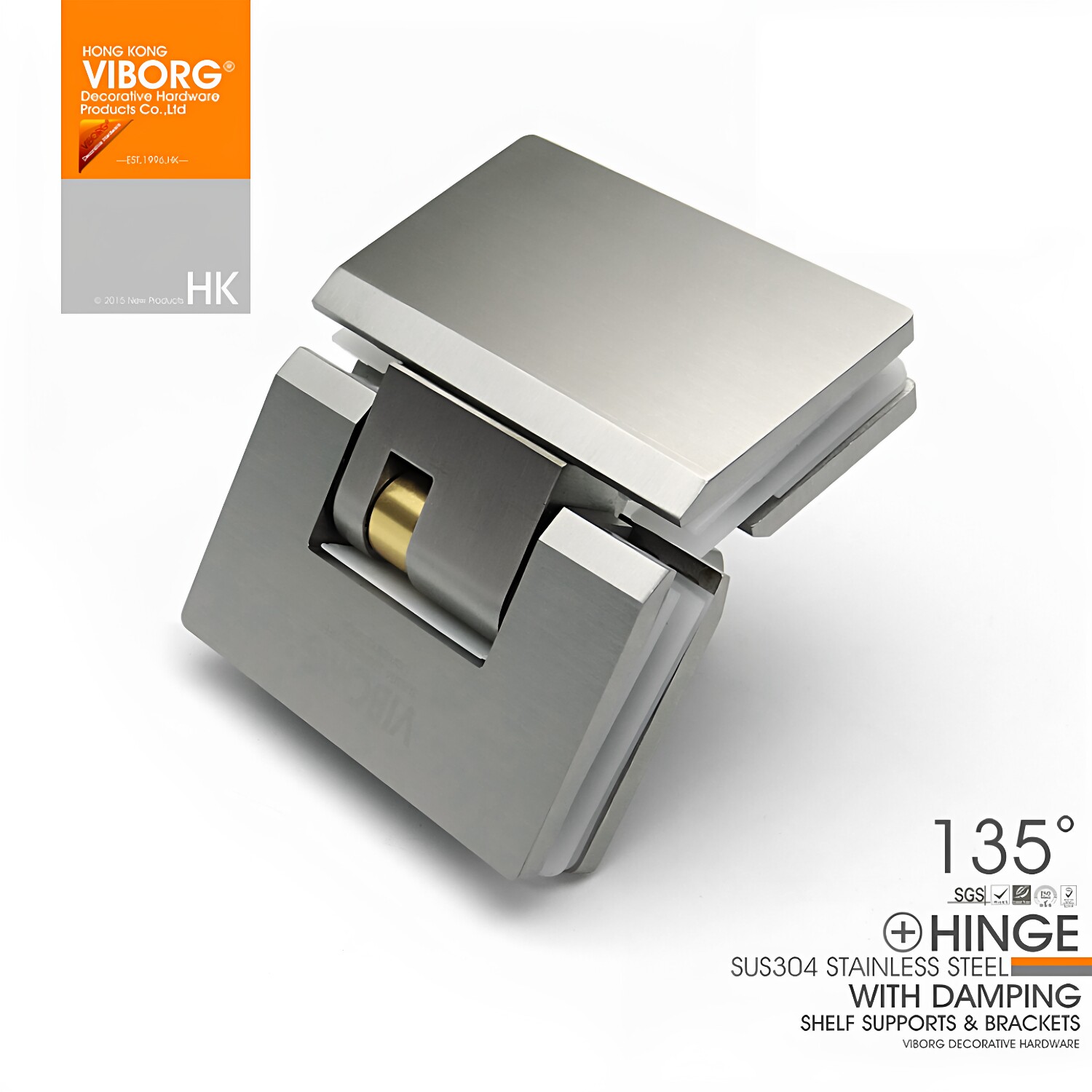 *304不锈钢浴室夹135度卫生间淋浴房无框玻璃门合页折页铰链门夹