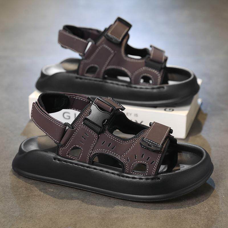 凉鞋男士夏季2026新款青少年时尚休闲凉鞋外穿开车防臭软底沙滩鞋