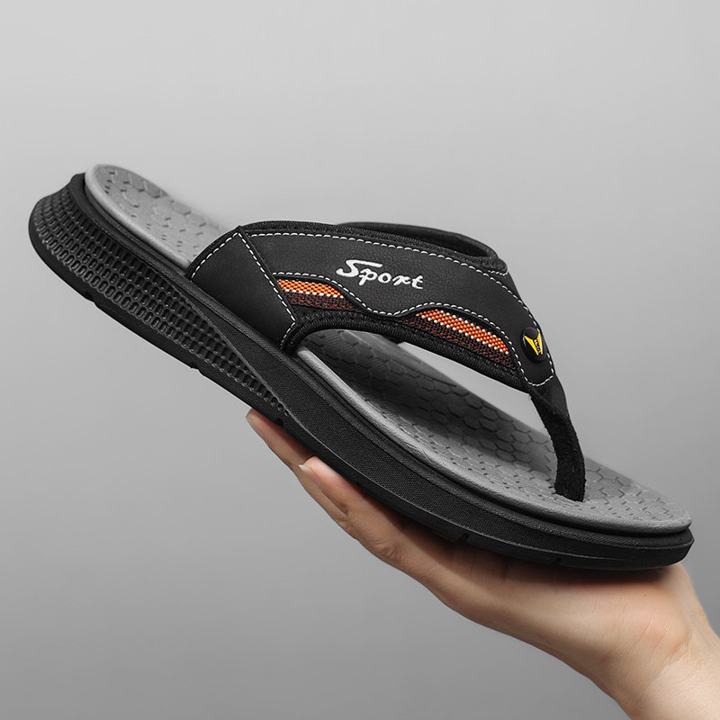 2025夏季潮流男士人字拖鞋加厚软底轻便外出百搭防滑减震户外耐磨