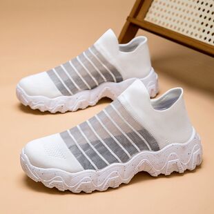 透气镂空网面洞洞鞋男女款大码凉鞋4647一脚蹬厚底运动鞋防滑轻便
