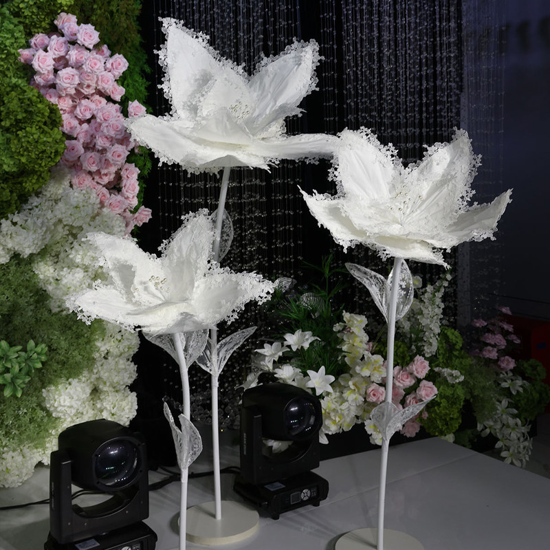 婚庆蕾丝花朵手工立体仿真花花边梦兰网纱大花橱窗装饰婚礼背景花