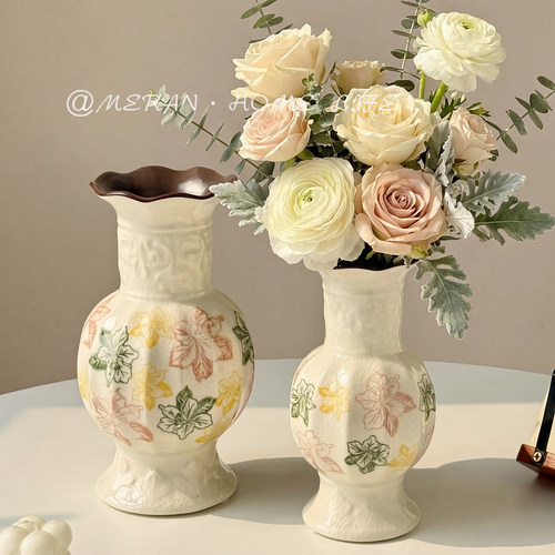 田园复古陶瓷花瓶客厅桌面摆件