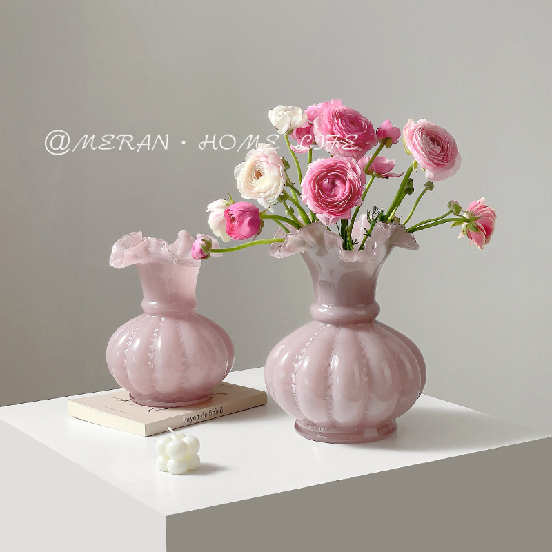 MERAN轻奢中古芬顿花瓶摆件玻璃