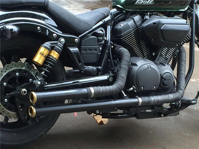 适用于雅马哈950勇士 XV950 改装复古直排带消声排气管