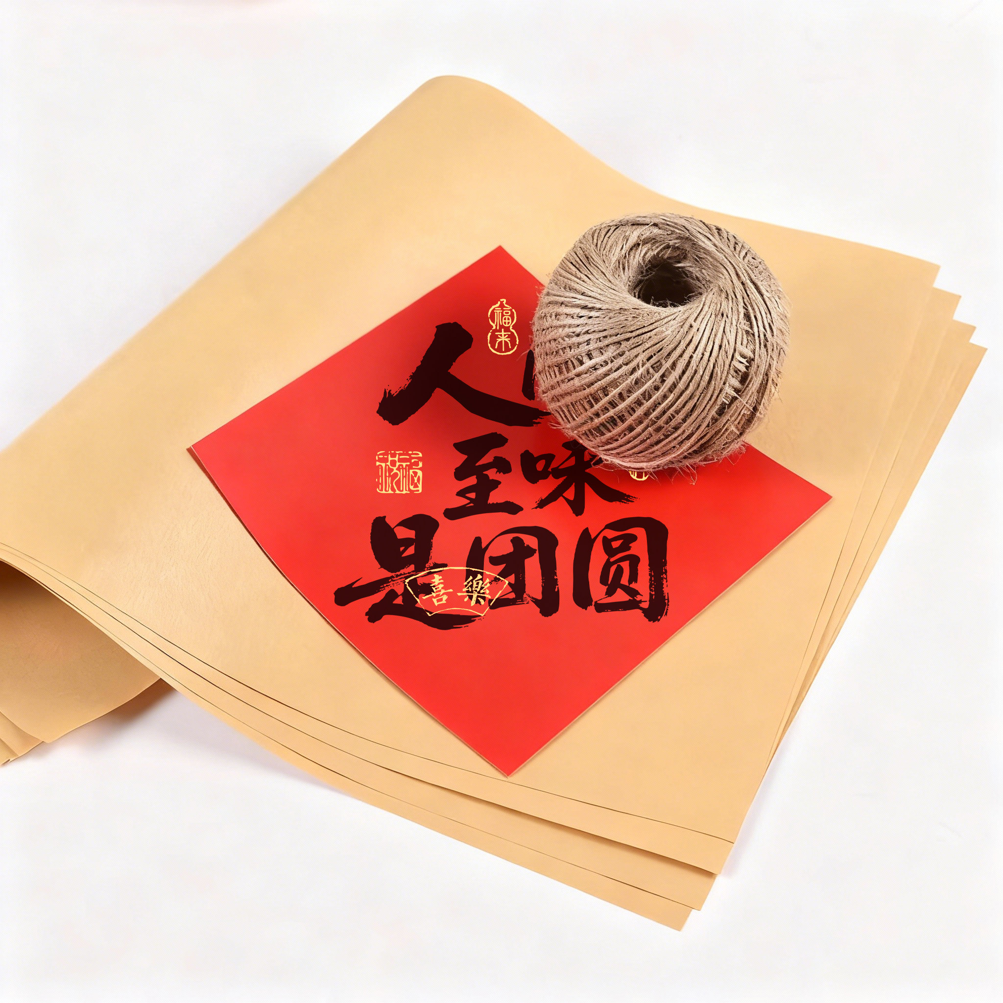 新年传统牛皮纸老味道老桃酥传统糕点包装 纸绳牛皮纸标签配件