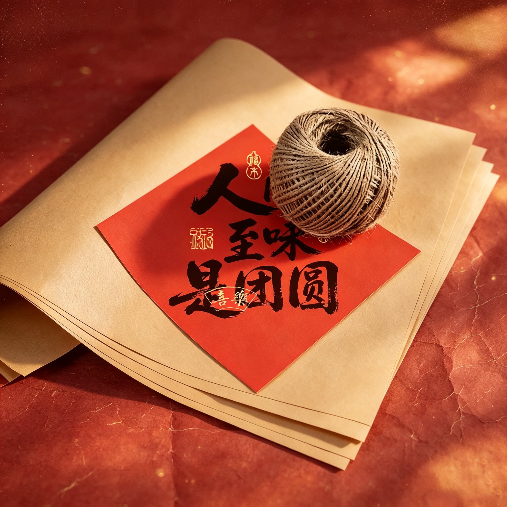 新年传统牛皮纸老味道老桃酥传统糕点包装 纸绳牛皮纸标签配件
